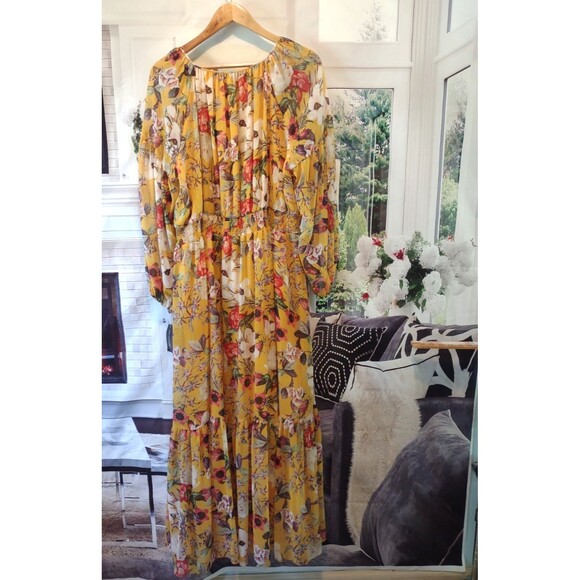 INC Maxi Dress Size 2X Fall Floral Peasant Boho Cottagecore New with Tag - Picture 7 of 12